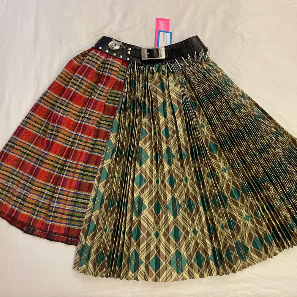 NWT Chopova Lowena Asymmetric Hem Pleated Skirt, size M